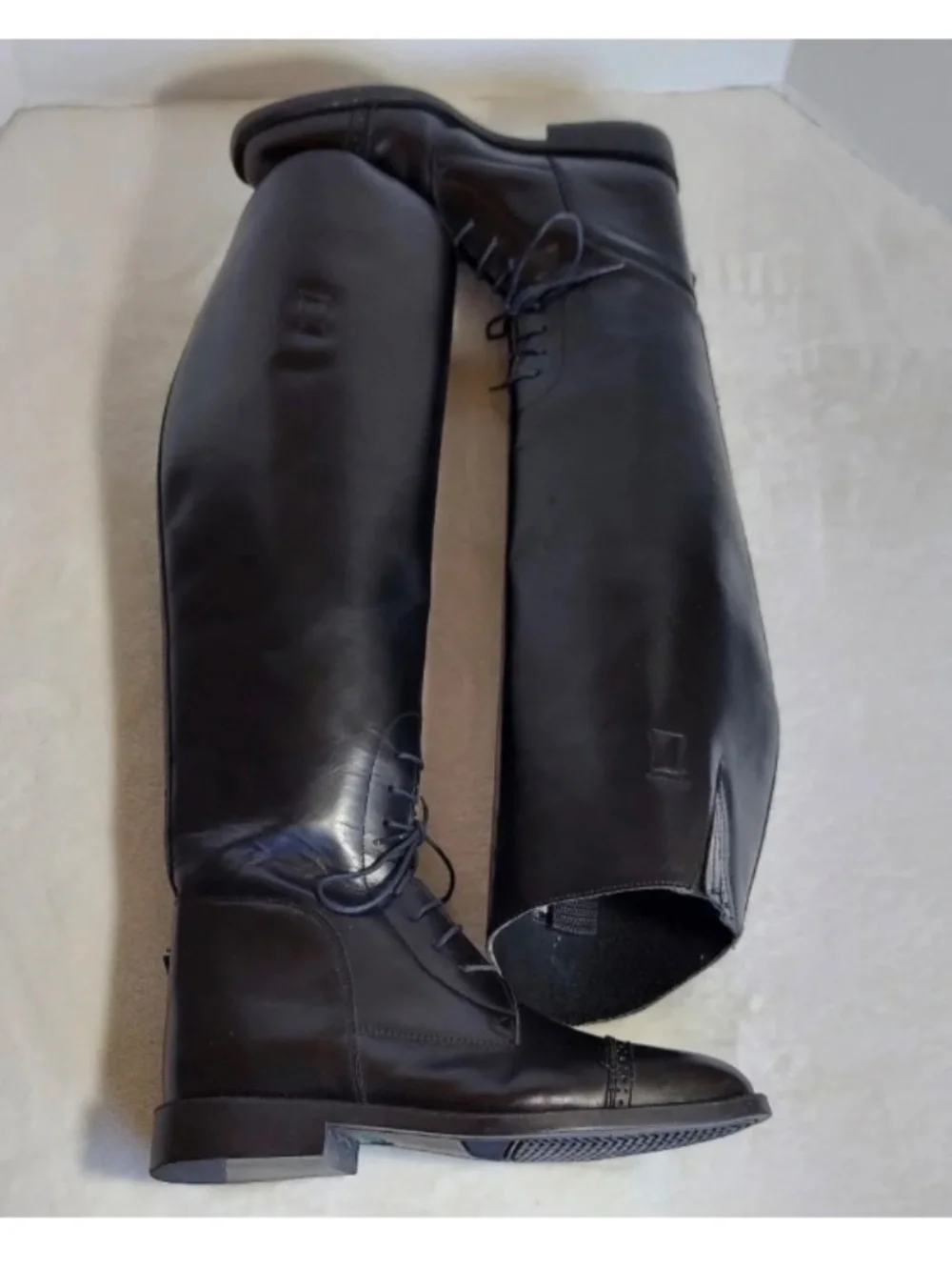 Classic Black Over-the-Knee Lace-Up Boots - Picture 7 of 15